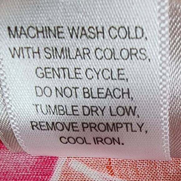 Natori Tunic Top Women S Red & Pink Floral V Neck 3/4 sleeve Flowy Soft Rayon - Picture 5 of 7